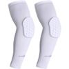 COOLOMG compression arm sleeves with elbow pad for volleyball basketball football white S view 1