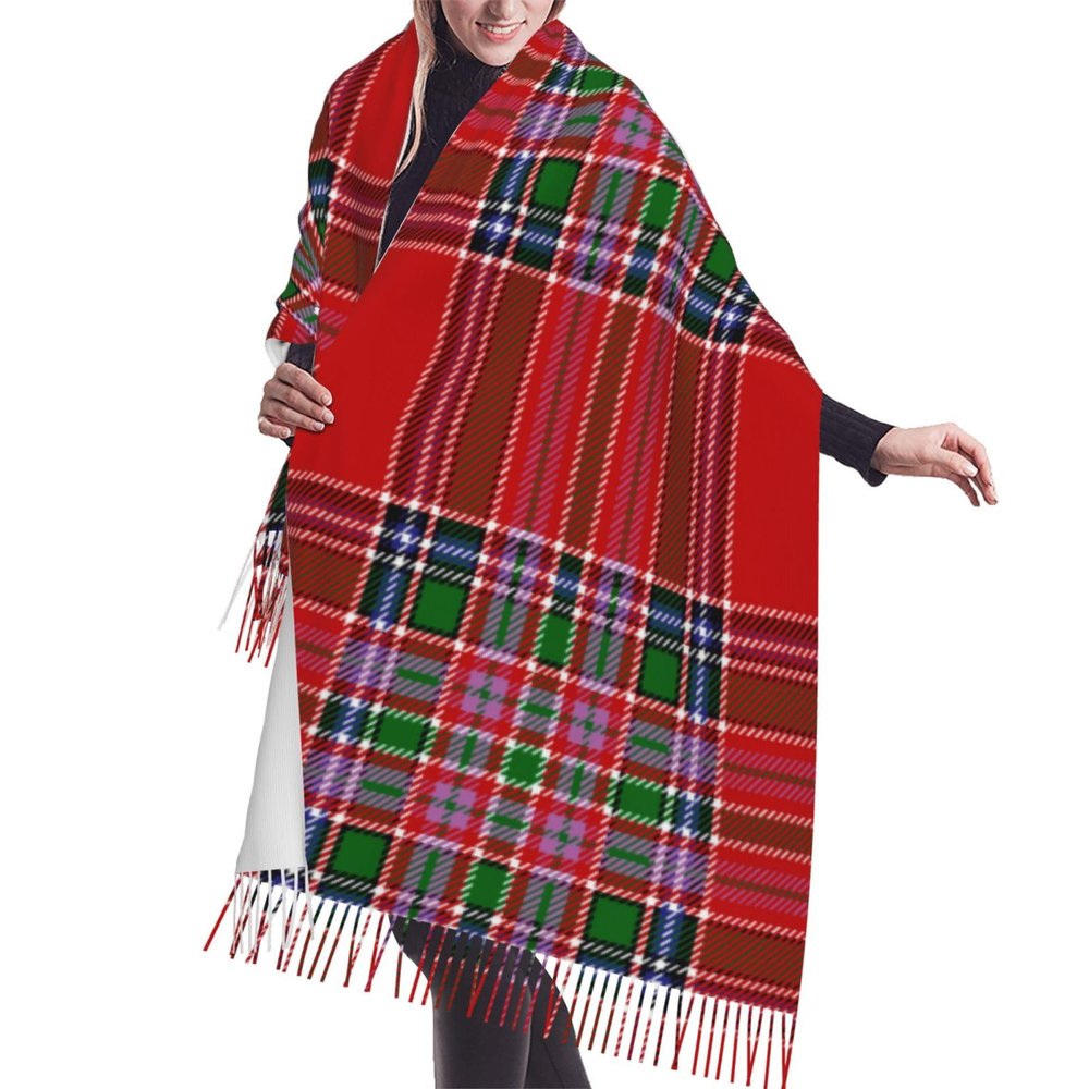 LMNSWDA Clan MacBean Tartan Women's Fashion Cashmere Feel with Tassel Large scarf warm party shawl Wraps