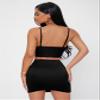 Solid Cami Crop Top & Bodycon Skirt Set (Color : Black, Size : Medium) view 2