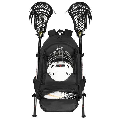 WOLT Lacrosse Bag- Extra Large Lacrosse Backpack for All Sport Gear-Two Sticks Holders and Separate Cleats Compartment Field Hockey Bag