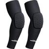 COOLOMG compression arm sleeves with elbow pad for volleyball basketball football black L