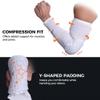 COOLOMG compression arm sleeves with elbow pad for volleyball basketball football black L view 4