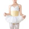YYKSYDPT Girl's Ballet Leotard Strap Tutu Dress Ballet Suit Ballet Outfit Shiny Skirt For Toddler Little Girl Big Girl (S, Yellow) view 1