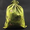 Embroidery Fruit Travel Shoes Storage Pouch Drawstring Women Satin Fabric Shoe Dust Bags Reusable Protects Covers with lined (green, 10.6 x 14 inch about, 2 Pcs) view 2