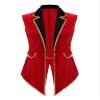Hansber Women's Ringmaster Circus Tailcoat Jacket Medieval Vintage Tailcoat Halloween Costume Party Wear Red Medium view 1