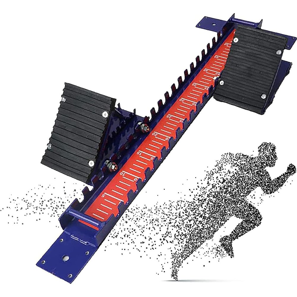 Starting Blocks, Light Weight Aluminum Track Starting Block, Athletics Scholastic Starting Block, 6 Angle Adjustable, With Standard Card Ruler and Thicked Anti -Slip Pad, for School and Training