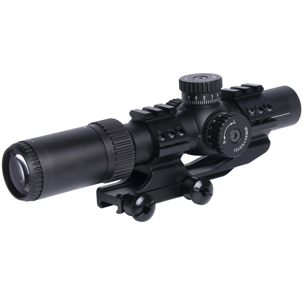 Bravary 1-6x24 SFP LPVO 1.2-6x24 LPVO Riflescope IR SFP Crosshair Mil-dot Red Green Reticle Short to Mid Range Hunting and Shooting (Black 1.2-6x24 IR)