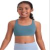CRZ YOGA Girls Butterluxe Cross Back Sports Bra Blue Ashes Small view 1