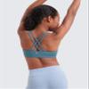 CRZ YOGA Girls Butterluxe Cross Back Sports Bra Blue Ashes Small view 2