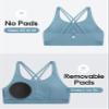 CRZ YOGA Girls Butterluxe Cross Back Sports Bra Blue Ashes Small view 3