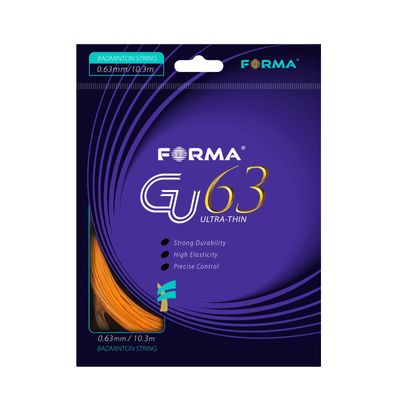 FORMA S.F. GU63 Badminton String 0.63mm 10.3m Strong Durability Good Elasticity(Orange)