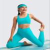 CRZ YOGA Girls Butterluxe Cross Back Sports Bra - Yoga Athletic Casual Tops Scoop Neck Padded Crop Kids Teen Spectral Blue Small view 4