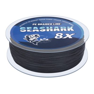 Seashark Braided Fishing Line Color Never Fade 8 Strands Super Strong PE Fishing Line Abrasion Resistant Fishing Wire Zero Stretch Multiple Colors 6lb to 300lb