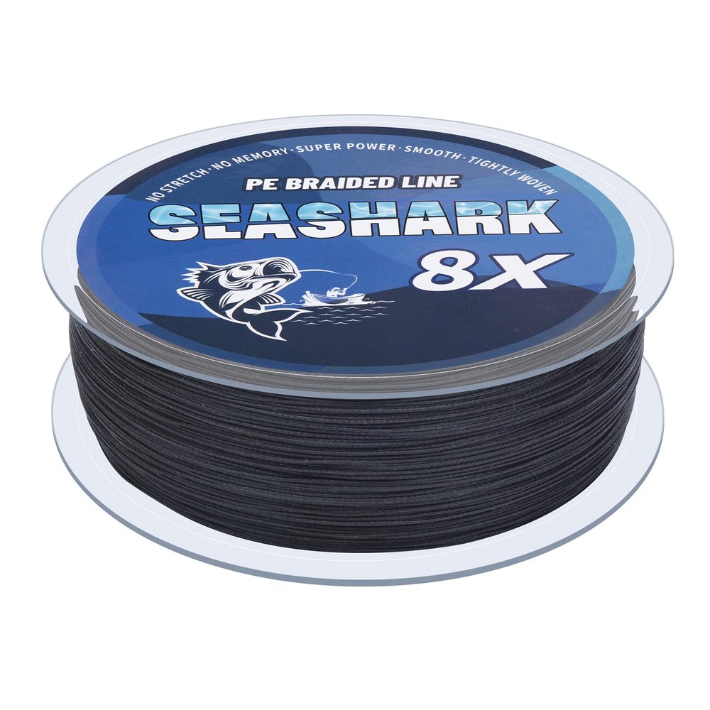 Seashark Braided Fishing Line Color Never Fade 8 Strands Super Strong PE Fishing Line Abrasion Resistant Fishing Wire Zero Stretch Multiple Colors 6lb to 300lb