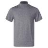Freebily Mens Basic Turtleneck Short Sleeve T-Shirts Slim Fit Undershirt Solid Knitwear Sweaters DarkGreyA Medium view 1