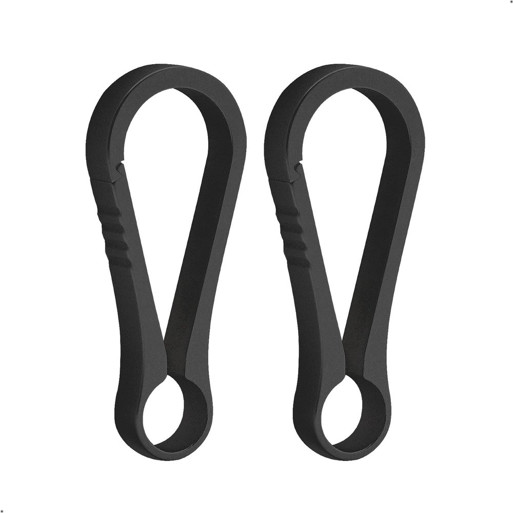 PJYTAC Black Titanium Carabiner Keychain Clip Small Key Clip Quick Release Carabiner Keychain 2PCS