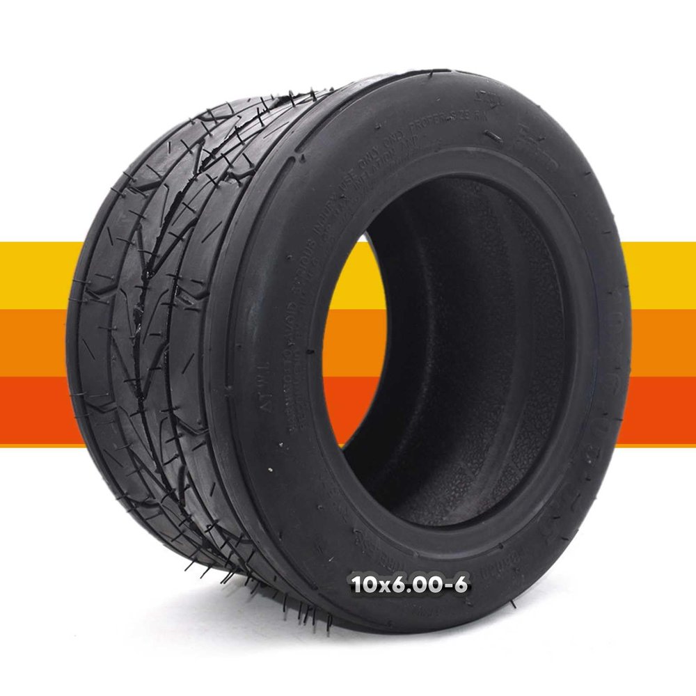 MZBZYU 10x6.00-6 Tire for Bikes Tubeless Tire 10x6-6 Slick Tire