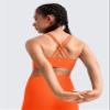 CRZ YOGA Girls Butterluxe Cross Back Sports Bra Neon Orange X-Large view 2
