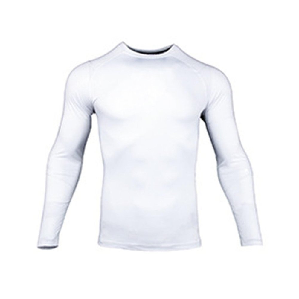 DGKaxiyaHM Men's Workout Stretchy Quick Dry T-Shirts Slim Running Long Sleeves Top Breathable Soft Golf Outdoor Shirt (White,X-Large)