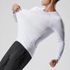 DGKaxiyaHM Men's Workout Stretchy Quick Dry T-Shirts Slim Running Long Sleeves Top Breathable Soft Golf Outdoor Shirt (White,X-Large) view 3
