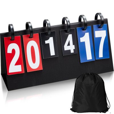 Yeaqee 1 Pcs Portable Score Keeper with Storage Bag Flip Basketball Scoreboard Tabletop Scoreboard Flipper for Indoor Outdoor Sports Match P. E Classroom Activities Game (17.3 x 10.2 Inches)