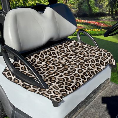 FUIALDOLG Leopard Print Golf Cart Seat Cover,50 X 30.9 Inches Resistant Golf Cart Seat Towel Blanket,Soft and Durable,Club Car,and More 2-Seater Golf Carts
