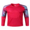 dPois Kids Boys Soccer Goalkeeper Jersey Shirts with Chest Padded Goalie T Shirt Football Training Tops Gym Activewear Hot Pink 11-12 Years view 1