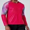 dPois Kids Boys Soccer Goalkeeper Jersey Shirts with Chest Padded Goalie T Shirt Football Training Tops Gym Activewear Hot Pink 11-12 Years view 3
