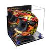 Better Display Cases Acrylic Motorcycle Motocross or Racing Helmet Display Mirror Case, Dark Blue Risers, Wall Mount and Mirror Base - 16" x 13" x 14" (A024/V61) view 1