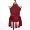 winying Kids Girls Lyrical Ballet Dance Dress Sleeveless Lace Floral Leotard Dress Contemporary Modern Dancing Costume Burgundy 10 Years view 3