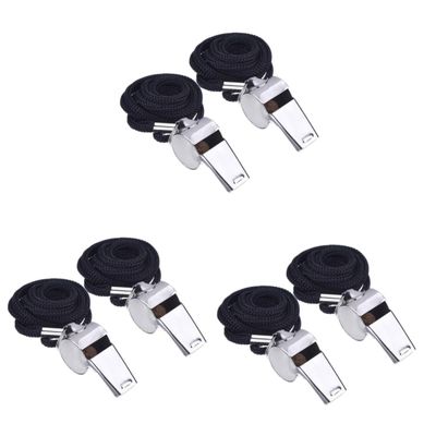 BESPORTBLE 6pcs Referee Whistles with Lanyard for Sports Officials Whistles for Football Soccer and Emergency Use Lanyard Included