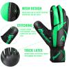 Malker Goalkeeper Gloves Soccer Goalie Gloves with Strong Grips Palms Anti-Slip Latex Breathable Football Gloves for Kids Youth Adult Greeen Size 6 view 2