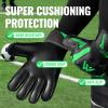 Malker Goalkeeper Gloves Soccer Goalie Gloves with Strong Grips Palms Anti-Slip Latex Breathable Football Gloves for Kids Youth Adult Greeen Size 6 view 3