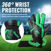 Malker Goalkeeper Gloves Soccer Goalie Gloves with Strong Grips Palms Anti-Slip Latex Breathable Football Gloves for Kids Youth Adult Greeen Size 6 view 4