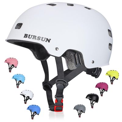 Bike Skateboard Helmet for Ages 5-8-14-16 Kids Youth Adults, Adjustable Multi-Sport Helmet for Scooter Bicycle Roller Skate Inline Skating Rollerblading Hoverboard Longboard, 3 Sizes