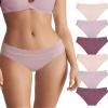 Aijolen Seamless Underwear for Women No Show Bikini Panties Lace Cheeky Hipster 6 Pack S-XL view 1