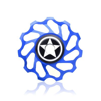 WAAZVXS WEIWEIBEIER 1PC 11T Bike Bearings Wheel Rear Derailleur Pulleys Ceramic Balls Bicycle Pulley Wheel Parts Accessories (Color : Blue)
