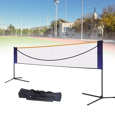 Portable Tennis Net,Stainless Steel Poles Badminton Net Set Adjustable Nylon Net with Carry Bag, for Kids Volleyball, Pickleball,Soccer, Indoor, Outdoor Court, Backyard, Beach Games