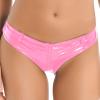 ACSUSS Women Pole Dance Booty Shorts Latex Leahter Shorts Zipper Crotch Pantalon Corto Mini Shorts Pink Medium view 1