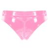 ACSUSS Women Pole Dance Booty Shorts Latex Leahter Shorts Zipper Crotch Pantalon Corto Mini Shorts Pink Medium view 4