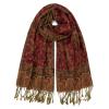 Ciormis Paisley Pashmina Shawl, Burgundy Paisley Pashmina Shawls and Wraps for Winter(Style1-Burgundy) view 1