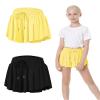 2 Packs Girls Athletic Butterfly Shorts Flowy Shorts for Kids 2-in-1 Tennis Short for Workout(Black+Neon Yellow,X-Large) view 1