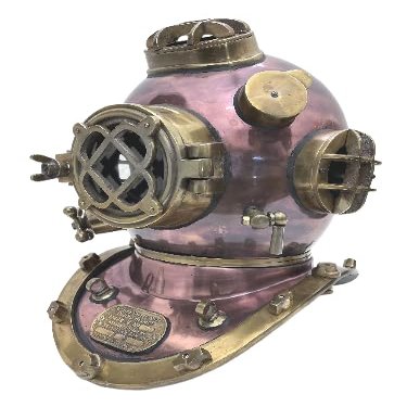 18" Vintage Handmade Marine Divers Diving Helmet Miniature | Copper Antique |