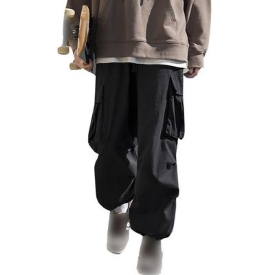 JEKE-DG Men's Casual Joggers Cargo Pants Baggy Elastic Waist Tapered Sweatpants Loose Fit Trousers with Multi-Pocket (3X-Large,Black)