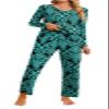 syoss Women's Pajama Sets Long Sleeve 3XL, Floral Blue-Green view 1