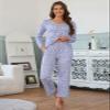 syoss Women's Pajama Sets Long Sleeve 3XL, Floral Blue-Green view 2