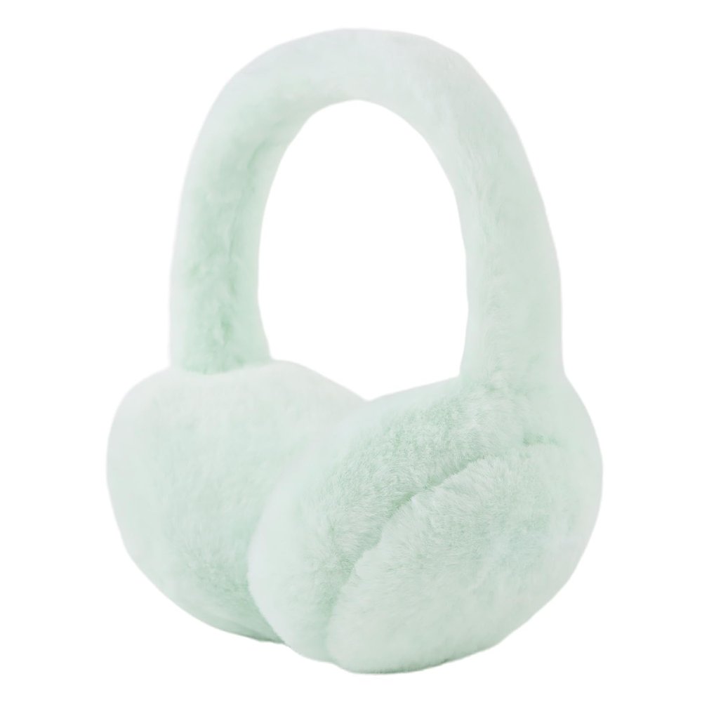 PESAAT Fluffy Ear Muff for Women Plush Foldable Earmuffs Kids Winter Earmuffs Girls Boys Cold Weather Ear Warmer (Fruit Green)