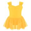 ranrann Kids Girls Camisole Gymnastics Leotard Dress Classic Ballet Lyrical Modern Dance Performance Costume Outfit Yellow 14 Years view 1