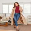 Ladies Long Sleeve Mock Turtleneck Tops Soft Fitted Underscrub Thermal Snug Shirts Red X-Large view 4