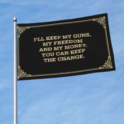 Dsoluuing Vintage Bar Decor I'Ll Keep My Guns, My Freedom And My Money. You Can Keep The Change. Flag Man Cave Decor And Accessories Decore For Room (Color : Colour, Size : 30X45CM)